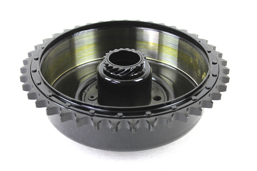 V-Twin Rear Brake Drum Black with Sprocket for Harley Davidson WL Models