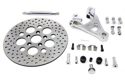 V-Twin Rear Caliper Kit for Harley Davidson FXE Models - Chrome Bracket and Stay Bar