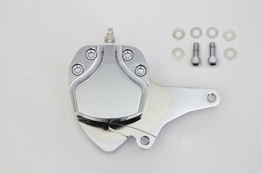 Edart Chrome Billet Front 2 Piston Caliper with Bracket for Harley Davidson FXST