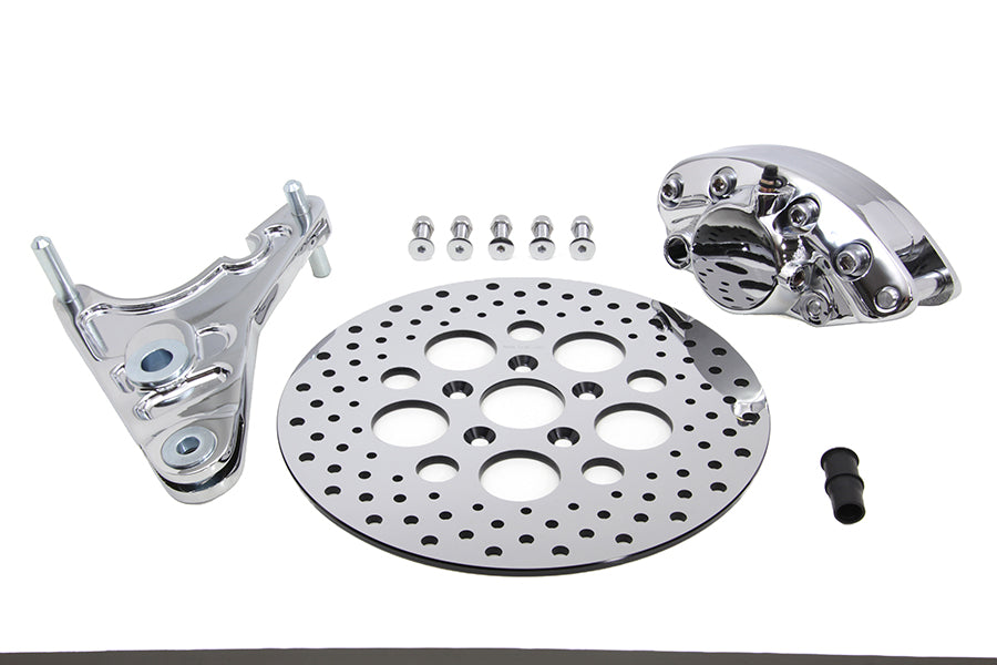 V-Twin Rear Brake Caliper Kit with 11-1/2 Inch Stainless Steel Disc for Harley Davidson Fx (1973-1982)