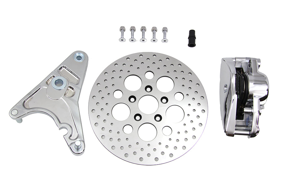V-Twin Rear Brake Caliper Kit with 11-1/2 Inch Stainless Steel Disc for Harley Davidson Fx (1973-1982)