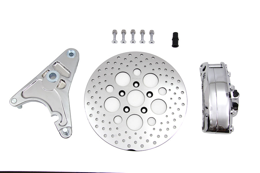 V-Twin Rear Brake Caliper Kit with 11-1/2 Inch Stainless Steel Disc for Harley Davidson Fx (1973-1982)