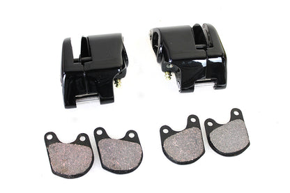 Edart 0981 Black Front 1-Piston Brake Caliper Set for Harley-Davidson FX and XL
