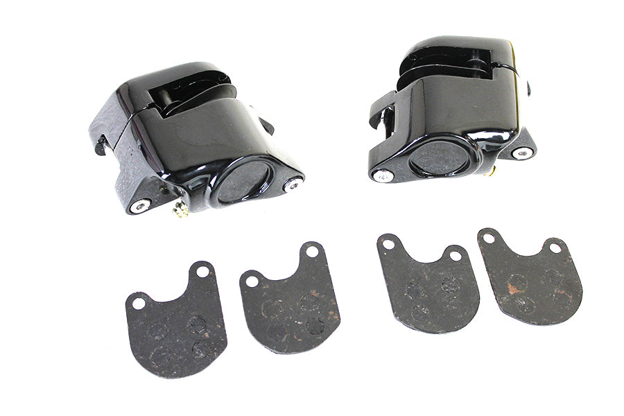 Edart 0981 Black Front 1-Piston Brake Caliper Set for Harley-Davidson FX and XL