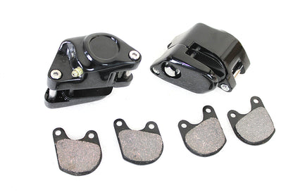 Edart 0981 Black Front 1-Piston Brake Caliper Set for Harley-Davidson FX and XL