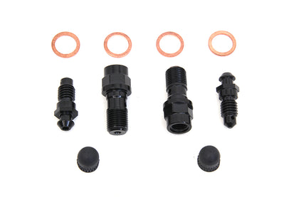 Edart FLT Front Caliper Bleeder Screw Kit Black for Harley Davidson FLT (2008-2017)
