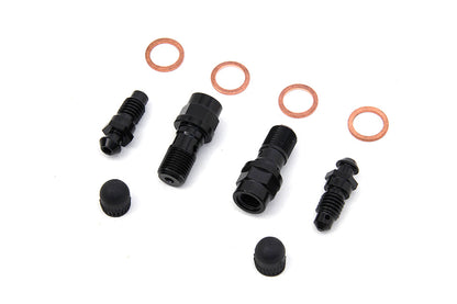 Edart FLT Front Caliper Bleeder Screw Kit Black for Harley Davidson FLT (2008-2017)