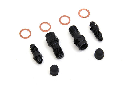 Edart FLT Front Caliper Bleeder Screw Kit Black for Harley Davidson FLT (2008-2017)