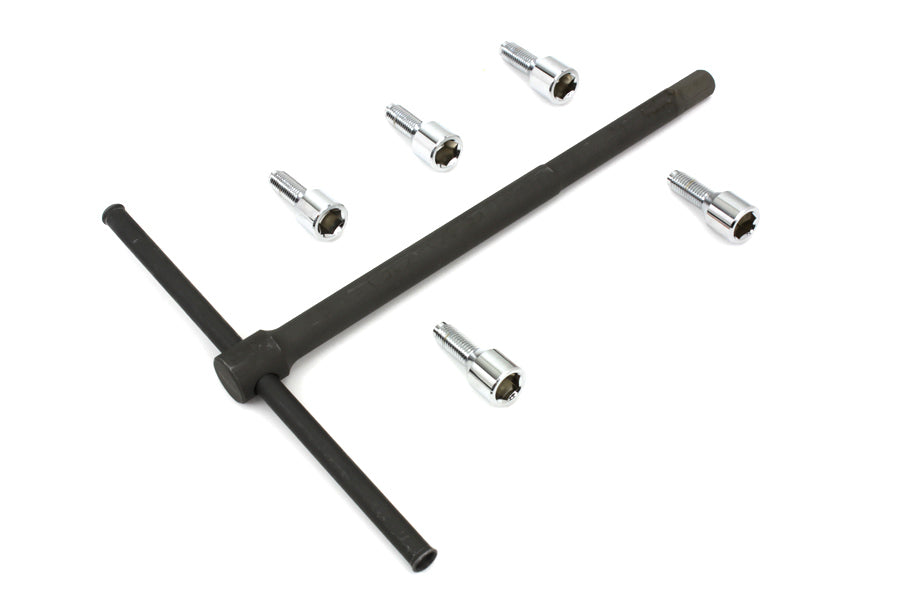 V-Twin Chrome Wheel Lug Set with Wrench for Harley Davidson G Models