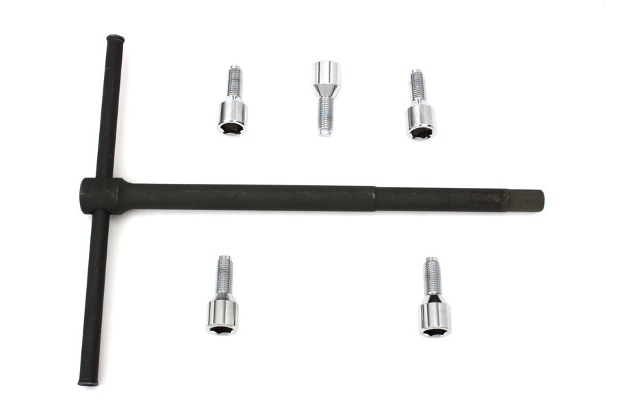 V-Twin Chrome Wheel Lug Set with Wrench for Harley Davidson G Models