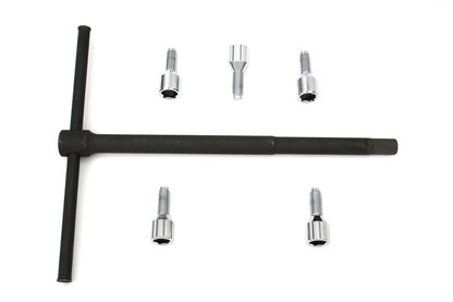 V-Twin Chrome Wheel Lug Set with Wrench for Harley Davidson G Models