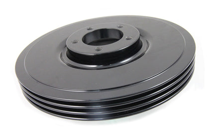 V-Twin Black Finned Spring Fork Front Brake Drum for Harley Davidson EL - 7-3/8 inch Inner Diameter
