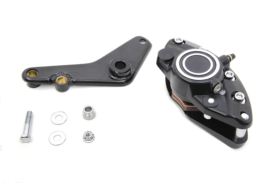 V-Twin Rear Black 1 Piston Banana Caliper Kit with Bracket for Harley Davidson Fx & Fl Models