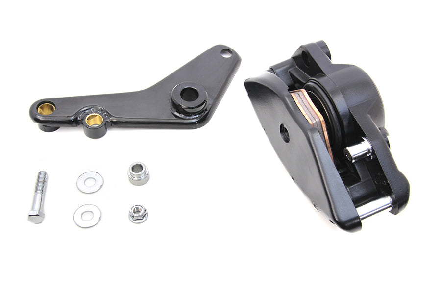 V-Twin Rear Black 1 Piston Banana Caliper Kit with Bracket for Harley Davidson Fx & Fl Models