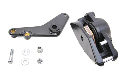 V-Twin Rear Black 1 Piston Banana Caliper Kit with Bracket for Harley Davidson Fx & Fl Models