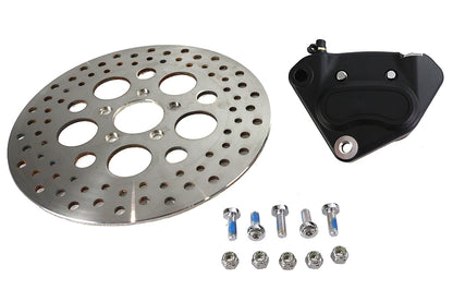 V-Twin 23-1663 11.5 inch Black Front Caliper Kit for Harley Davidson FLST & FXST
