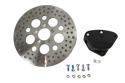 V-Twin 23-1663 11.5 inch Black Front Caliper Kit for Harley Davidson FLST & FXST