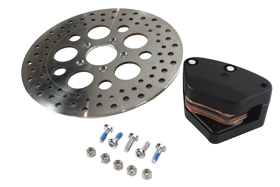 V-Twin 23-1663 11.5 inch Black Front Caliper Kit for Harley Davidson FLST & FXST