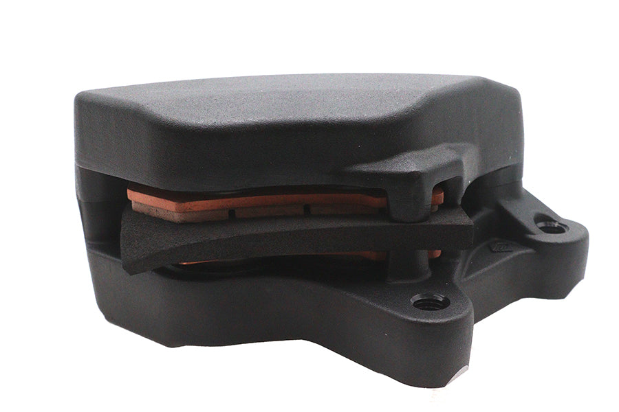 V-Twin Black Front Left Side Caliper with Brake Pads for Harley Davidson FLT (Part #81370)