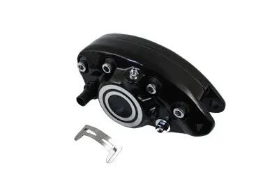 Edart Black Rear 1 Piston Banana Caliper with Bullseye for Harley Davidson FX and FL Models by Edart