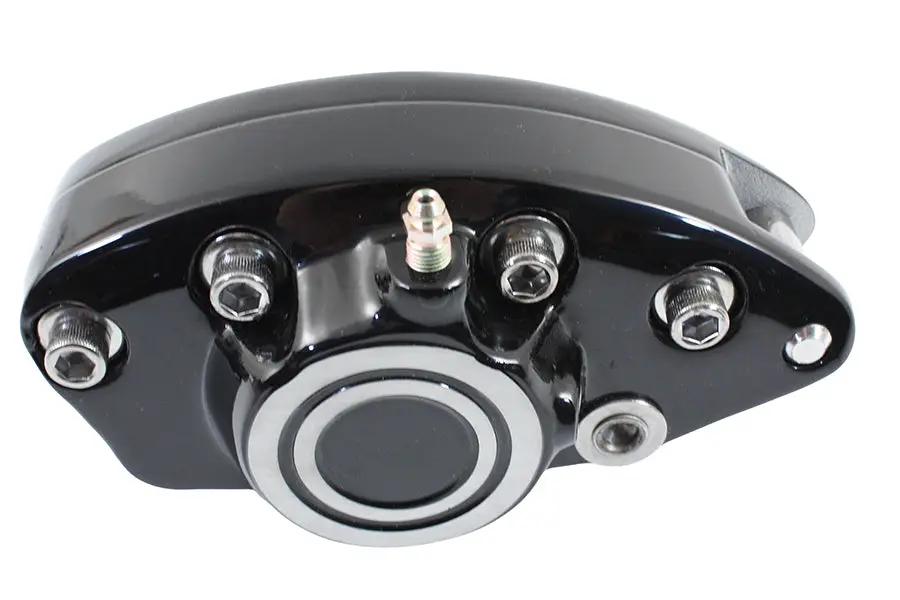 Edart Part 46577 Black Front 1 Piston Banana Caliper with Bullseye for Harley Davidson FL 1973-1982 by Edart