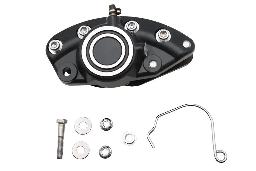 Edart Part 46577 Black Front 1 Piston Banana Caliper with Bullseye for Harley Davidson FL 1973-1982 by Edart