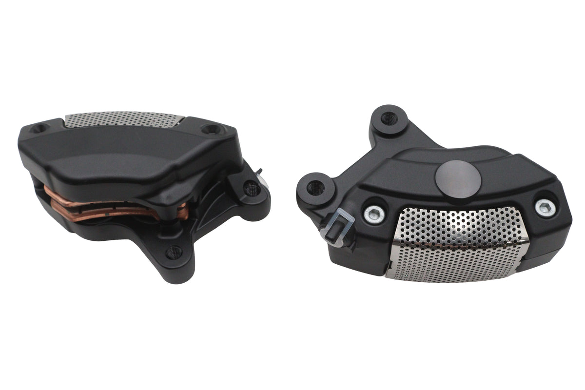 Edart B16-0730/1MB Matte Black Front Brake Caliper Set for Harley-Davidson FLT