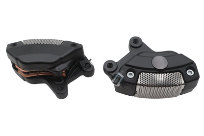 Edart B16-0730/1MB Matte Black Front Brake Caliper Set for Harley-Davidson FLT