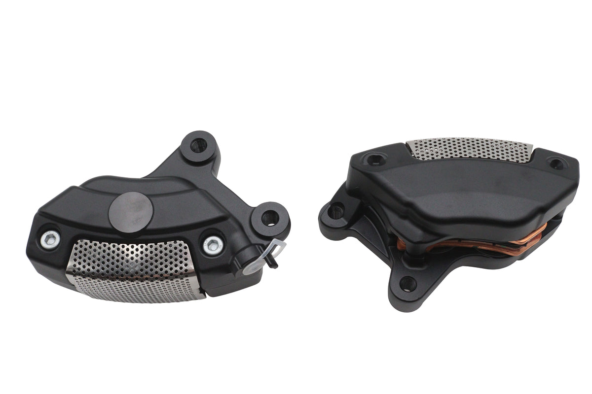 Edart B16-0730/1MB Matte Black Front Brake Caliper Set for Harley-Davidson FLT