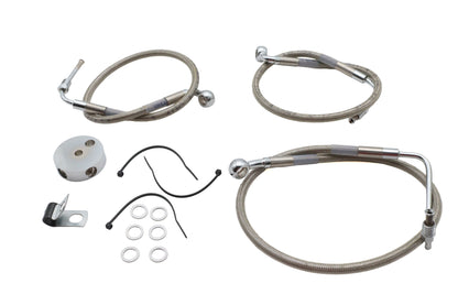 Ultima Stainless Steel Front Brake Hose Kit for Harley Davidson FXD and FXDL Models