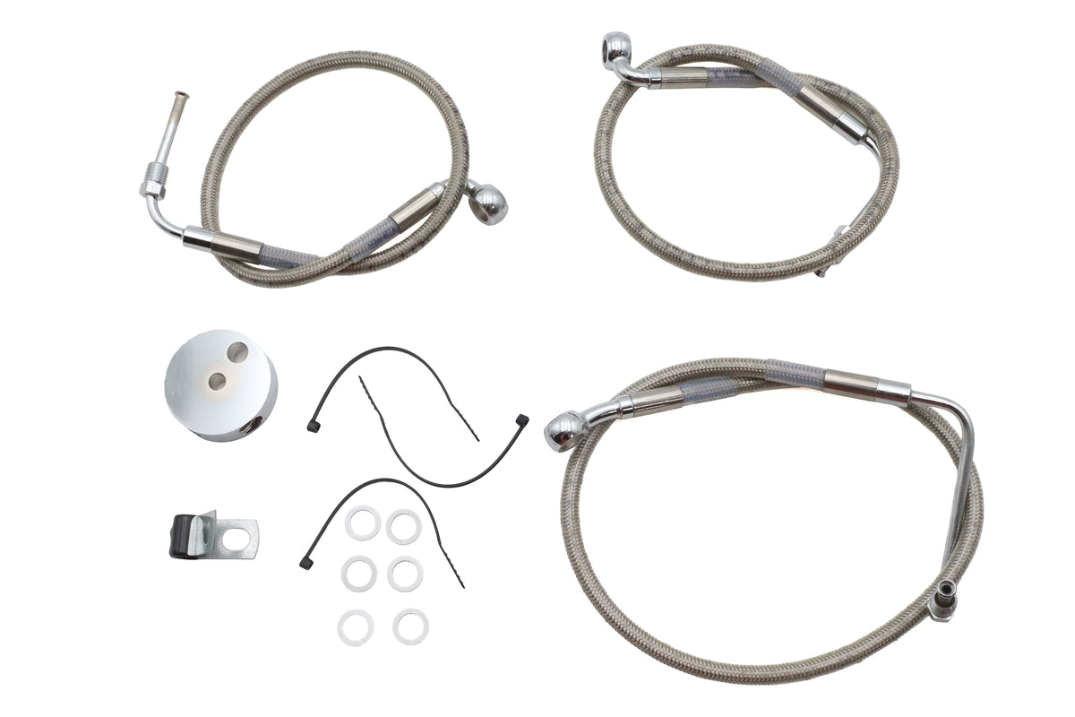 Ultima Stainless Steel Front Brake Hose Kit for Harley Davidson FXD and FXDL Models