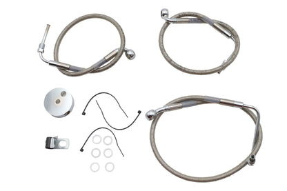 Ultima Stainless Steel Front Brake Hose Kit for Harley Davidson FXD and FXDL Models