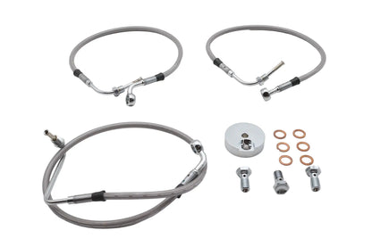 Ultima Stainless Steel Front Brake Hose Kit for Harley Davidson FLHR Models by Ultima