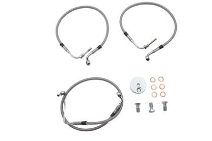 Ultima Stainless Steel Front Brake Hose Kit for Harley Davidson FLHR Models by Ultima