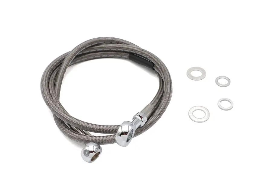 Edelbrock R08722DS Stainless Steel Front Brake Hose – 44 Inch for Harley Davidson FXR and XLH Models by Edelbrock