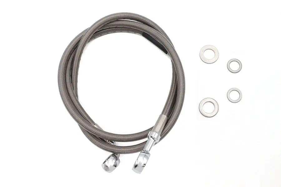 Edelbrock R08722DS Stainless Steel Front Brake Hose – 44 Inch for Harley Davidson FXR and XLH Models by Edelbrock