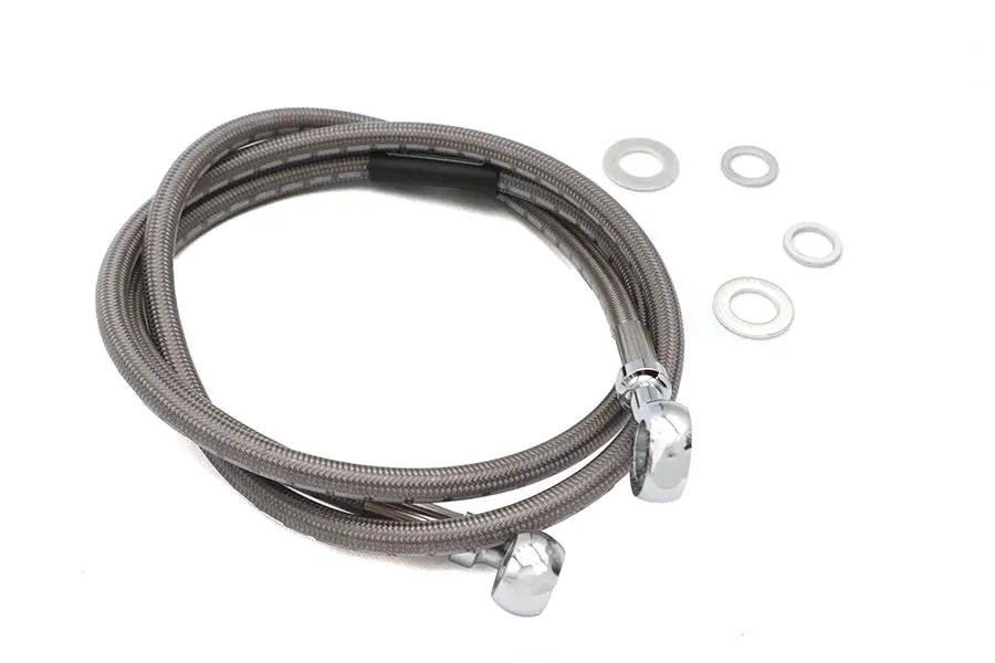 Edelbrock R08722DS Stainless Steel Front Brake Hose – 44 Inch for Harley Davidson FXR and XLH Models by Edelbrock