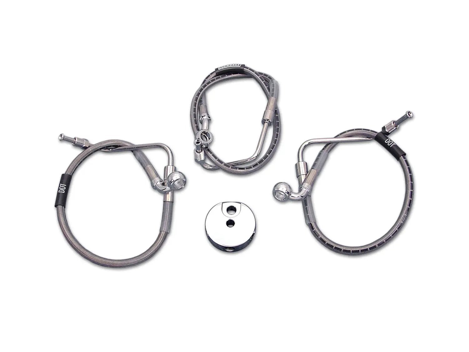 Edelbrock R08756DS Stainless Steel Front Brake Hoses for Harley Davidson FLHR (25-1/4 inch and 16-1/8 inch kit) by Edelbrock
