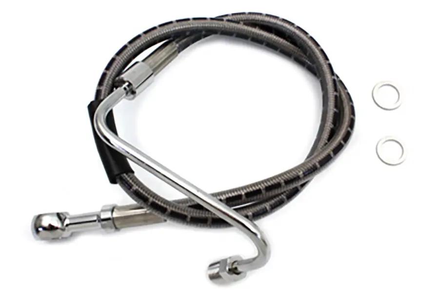 Edelbrock R08926S Stainless Steel 24 inch Front Brake Hose for Harley Davidson XLH, FXE, FX by Edelbrock