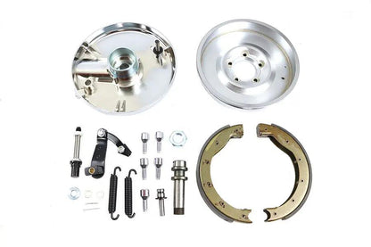V-Twin Front Brake Backing Plate Kit Left Side Satin Chrome for Harley Davidson FL 1949-1958 by V-Twin