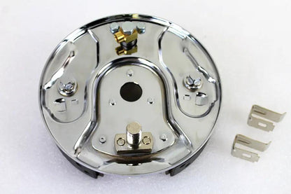 Motorshop Rear Hydraulic Brake Backing Plate Kit Chrome for Harley Davidson FL (1958-1962) by Motorshop