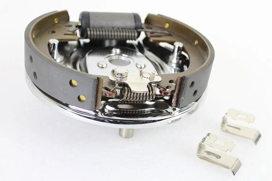 Motorshop Rear Hydraulic Brake Backing Plate Kit Chrome for Harley Davidson FL (1958-1962) by Motorshop