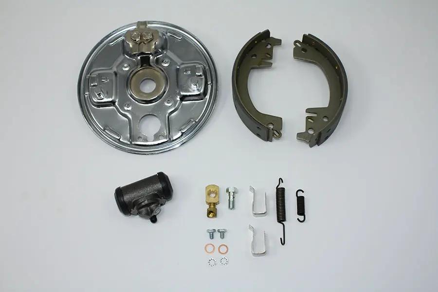 Motorshop Rear Hydraulic Brake Backing Plate Kit Chrome for Harley Davidson FL (1963-1972) by Motorshop