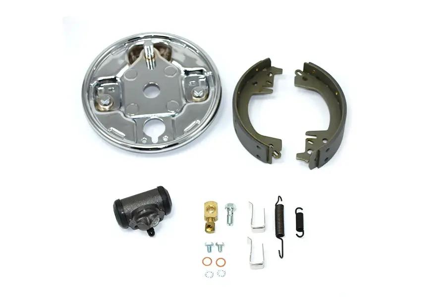 Motorshop Rear Hydraulic Brake Backing Plate Kit Chrome for Harley Davidson FL (1963-1972) by Motorshop