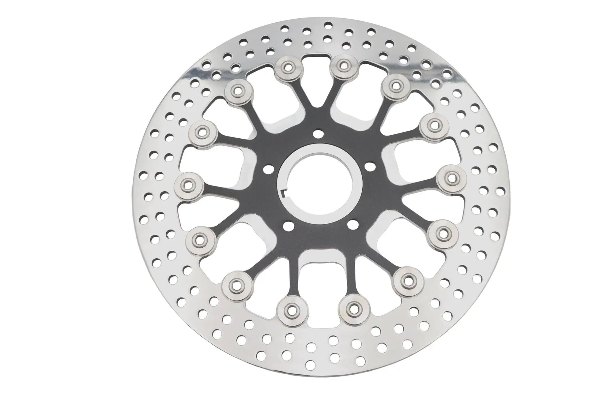 Ultima 11-1/2 Inch Stainless Steel Front Brake Disc with Black Spoked Center for Harley Davidson by Ultima