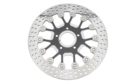Ultima 11-1/2 Inch Stainless Steel Front Brake Disc with Black Spoked Center for Harley Davidson by Ultima