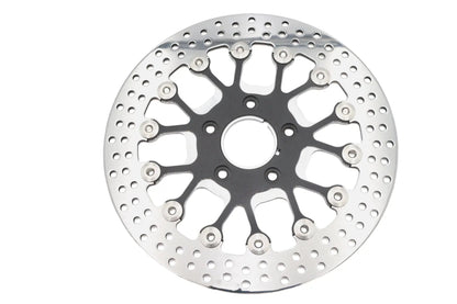 Ultima 11-1/2 Inch Stainless Steel Front Brake Disc with Black Spoked Center for Harley Davidson by Ultima