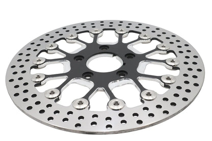 Ultima 11-1/2 Inch Stainless Steel Front Brake Disc with Black Spoked Center for Harley Davidson by Ultima