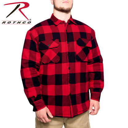 Rothco Buffalo Plaid Quilted Lined Jacket for Men - Red, Size S
