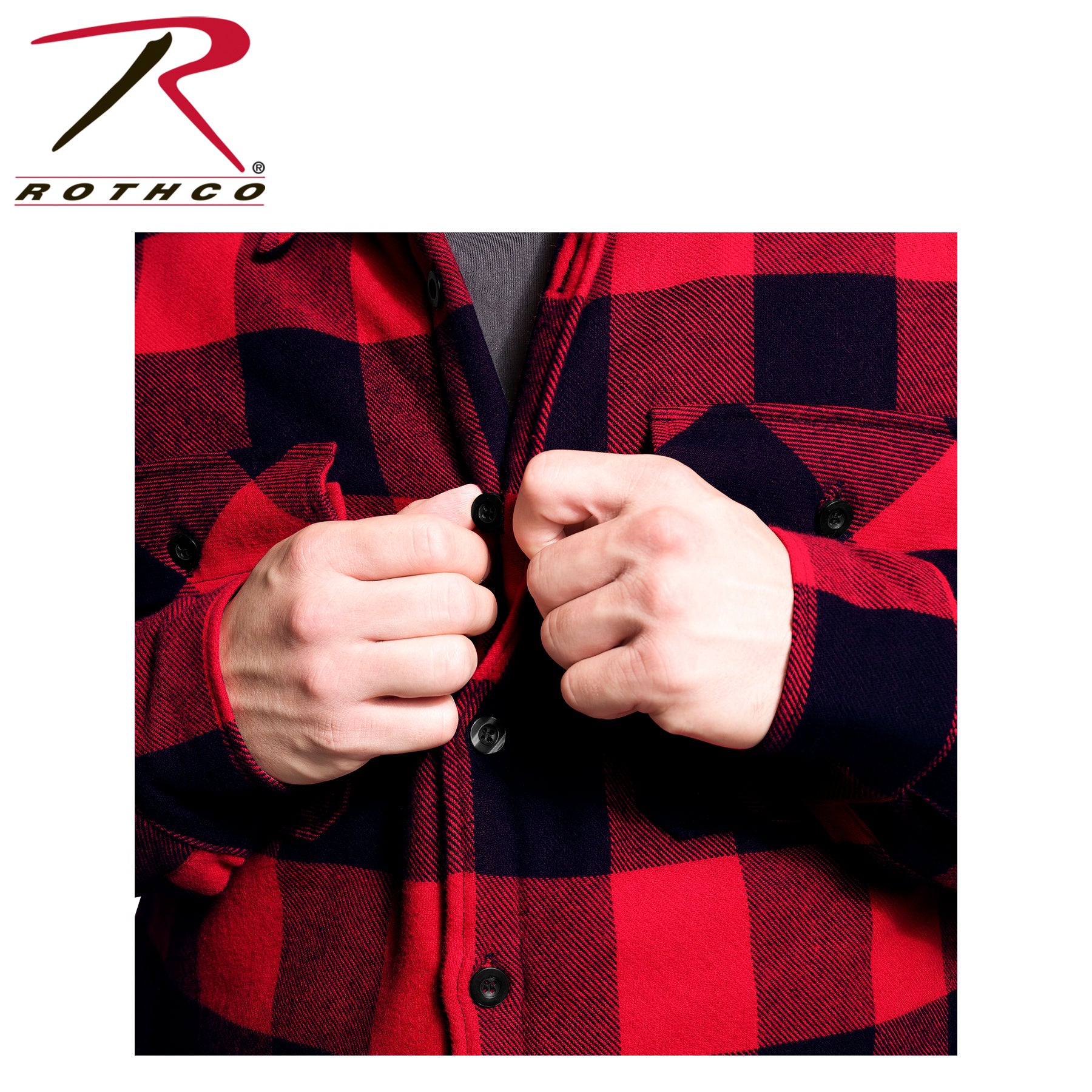 Rothco Buffalo Plaid Quilted Lined Jacket for Men - Red, Size S